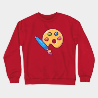 Paint pallet And Paint Brush Cartoon Crewneck Sweatshirt